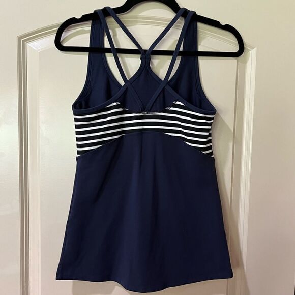 ATHLETA Racerback Tank Top Navy Black White Women’s Size Small - Picture 3 of 7